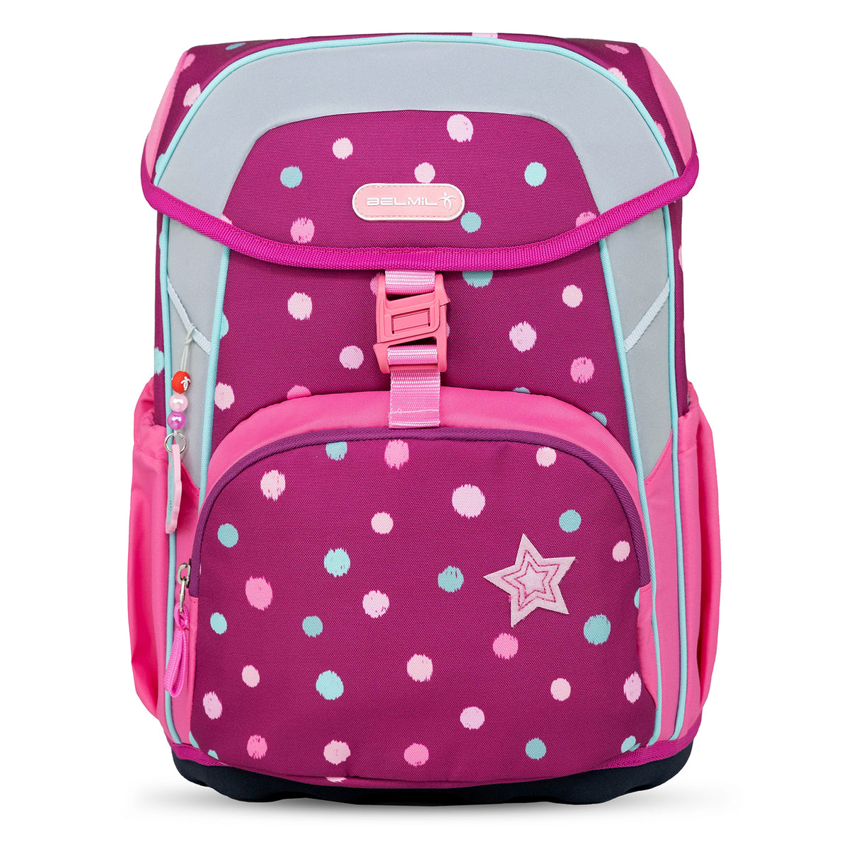 The included drawstring gym bag from the Ergonomic School Bag Set for Girls – Belmil Maxi Starry Bubbles School Bag Set 5 pcs, perfect for carrying PE gear.