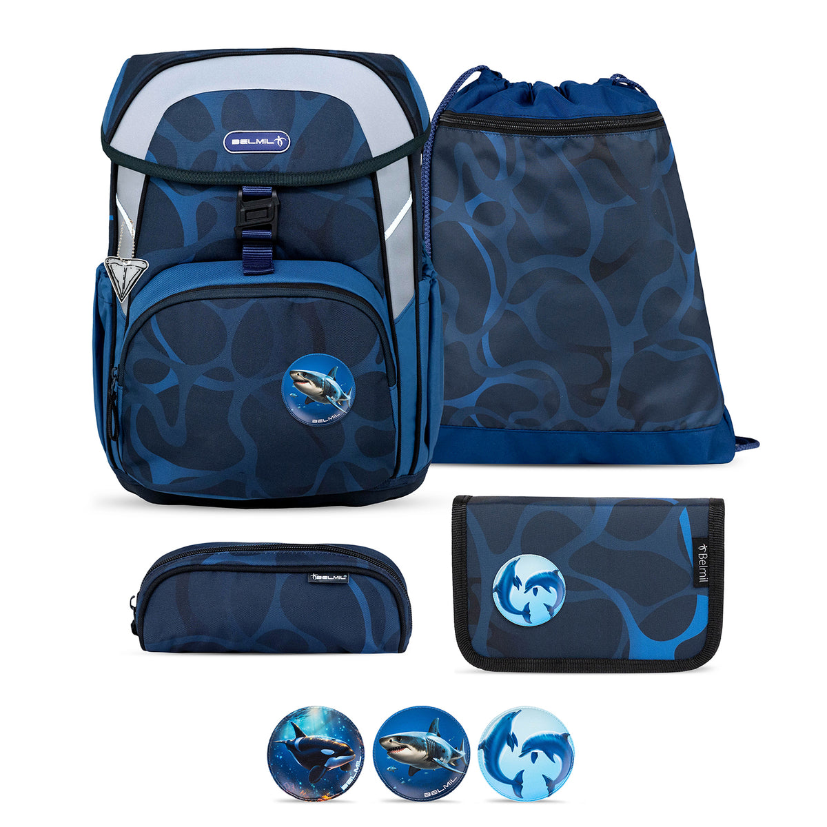 Ergonomic School Bag Set for Boys – Belmil Maxi Wave Storm School Bag Set 5 pcs.