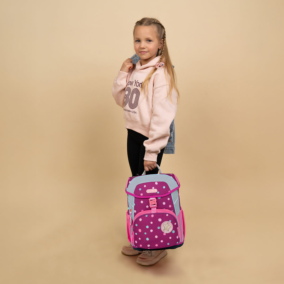 Ergonomic School Bag Set for Girls – Belmil Maxi Starry Bubbles School Bag Set 5 pcs.