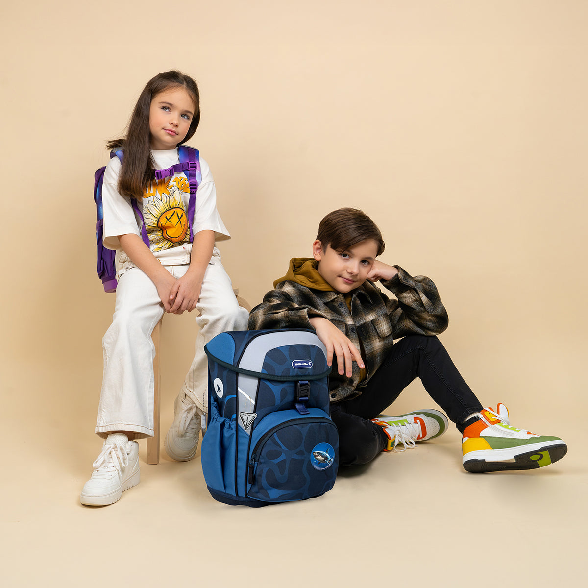 Ergonomic School Bag Set for Boys – Belmil Maxi Wave Storm School Bag Set 5 pcs.