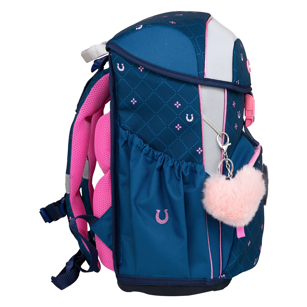 Spacious interior of the Ergonomic School Bag Set for Girls – Belmil Maxi Meet your Horses School Bag Set 5 pcs showing its 22-liter capacity.