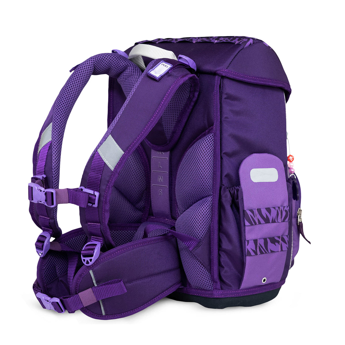 The removable chest strap of the Premium Belmil School Bag Set for Girls – Maxi Plus Twilight Charm schoolbag set 6 pcs for enhanced stability.