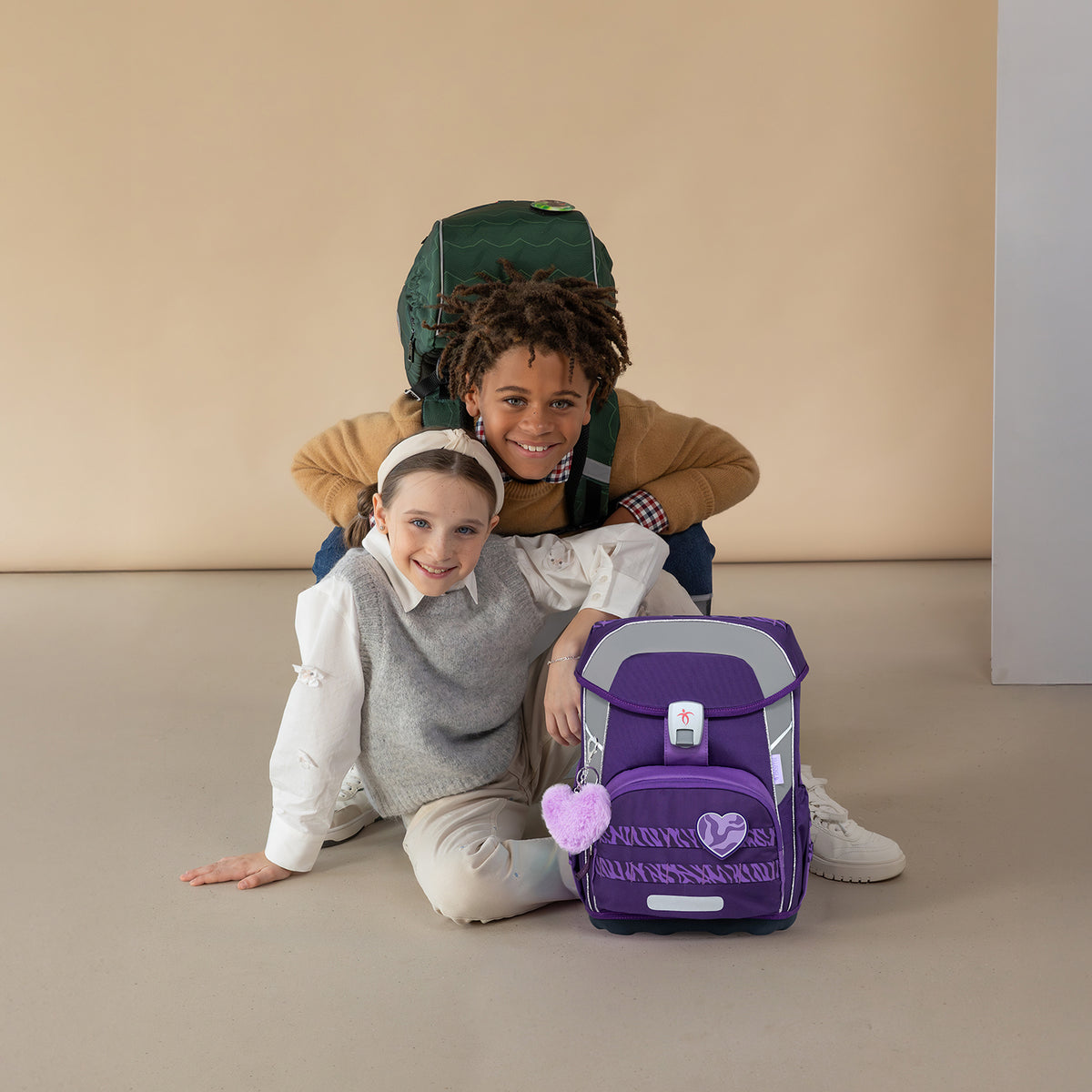 Premium Belmil School Bag Set for Girls – Maxi Plus "Twilight Charm" schoolbag set + Unicorn Raincoat - 7-piece Set