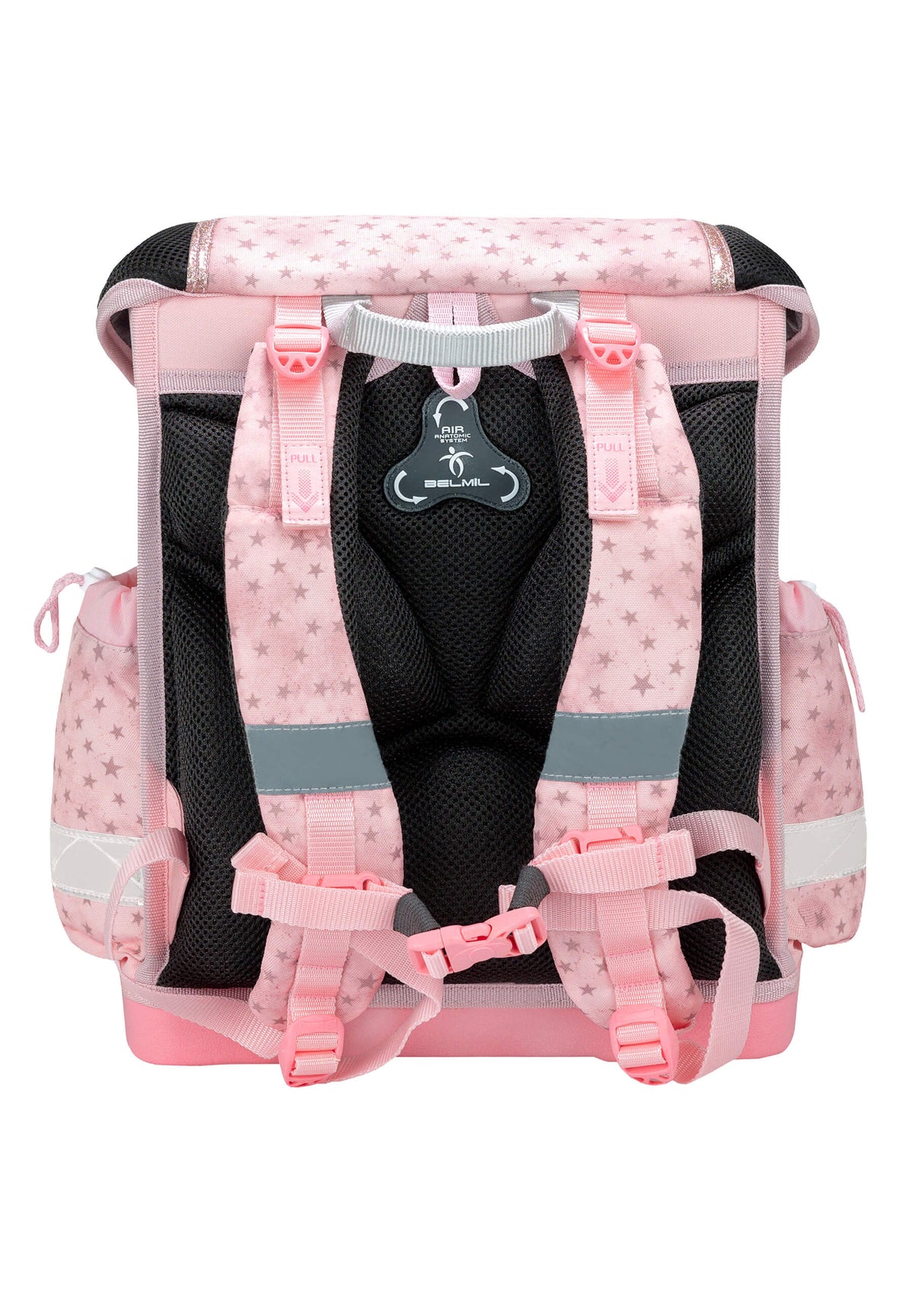 The Ergonomic School Bag Set for Girls – Belmil Classy Star Horses (5 pcs) showing the complete set including gym bag and pencil case.