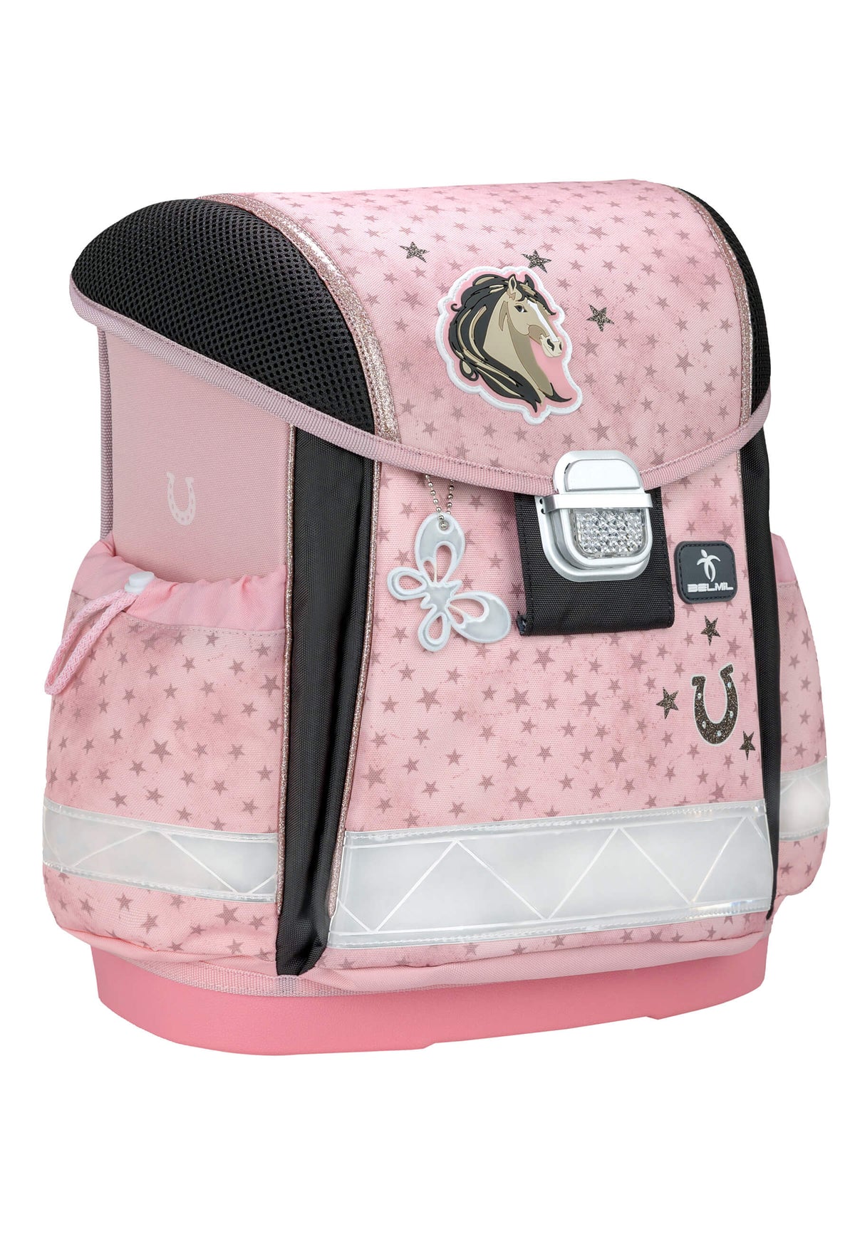 The Ergonomic School Bag Set for Girls – Belmil Classy Star Horses (5 pcs) features adjustable straps for a perfect fit as your child grows.