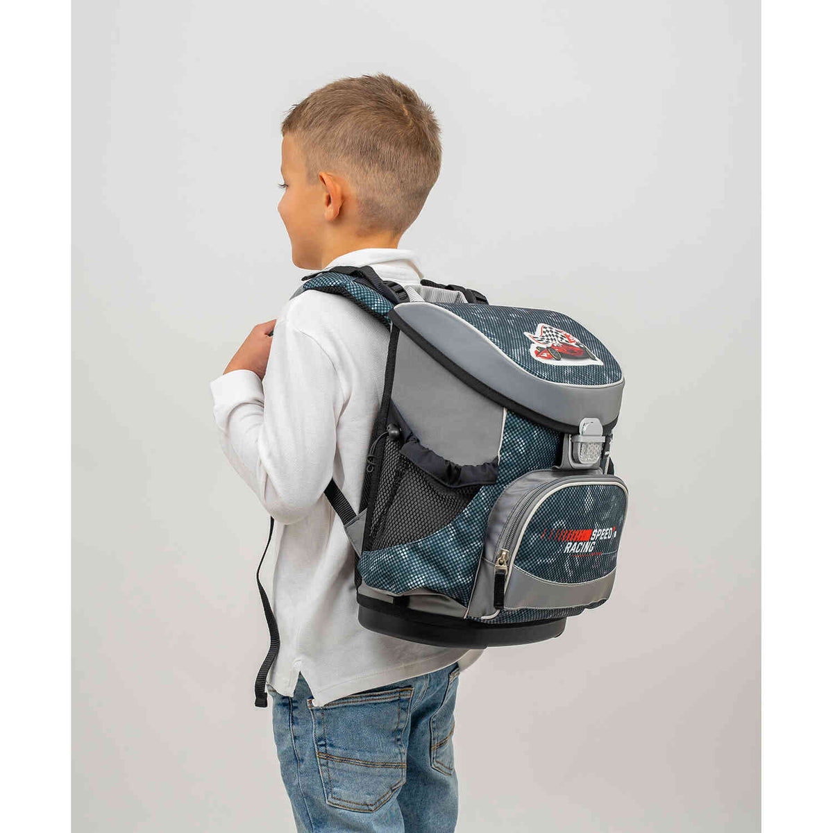 Ergonomic School Bag for Boys - Mini-Fit Red Dots