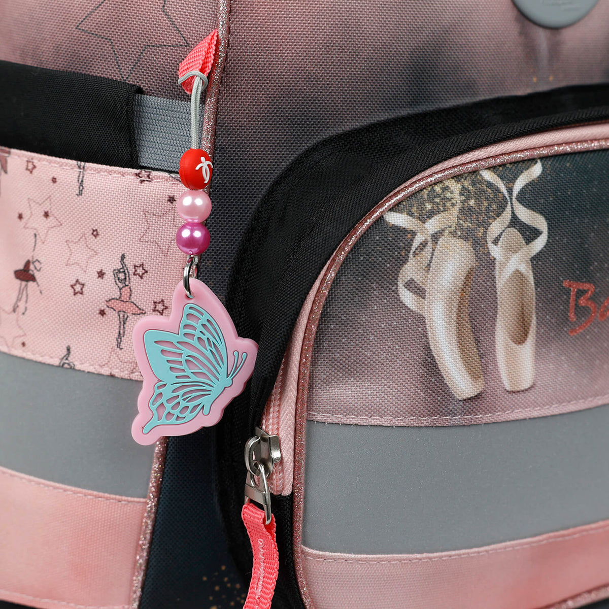 Keychain Aruba Blue and Light Pink Butterfly