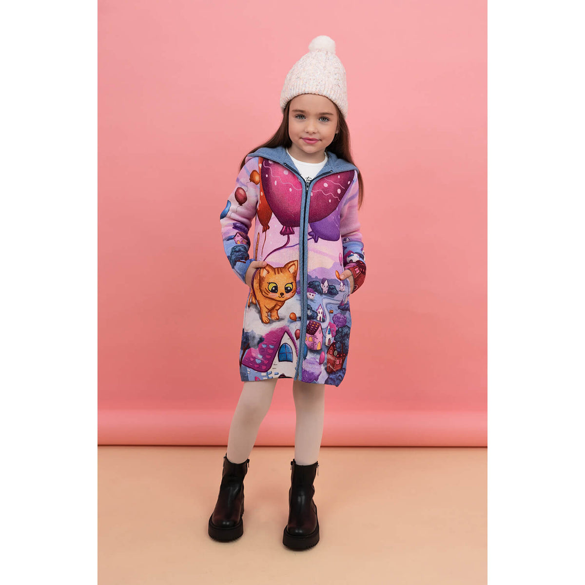 Premium Cats and Ballons Cardigan and Coat