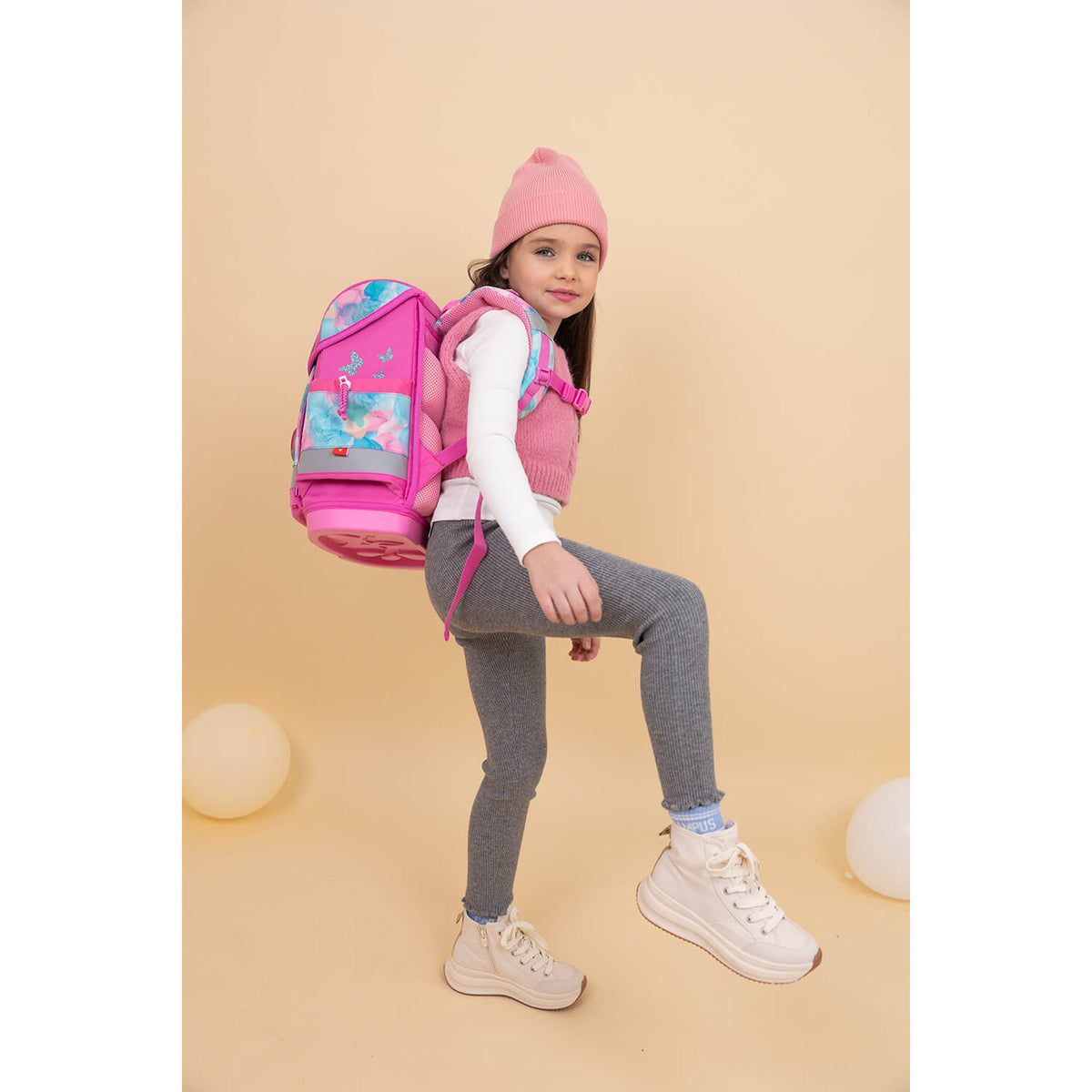 The adorable Unicorn raincoat from the Belmil Classy Plus Ergonomic School Bag Set for Girls “Aqua Rose” Design + Unicorn Raincoat – 6-Piece Back-Friendly Starter Set.