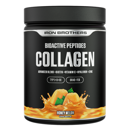 Collagen Advanced Honey Melon von Iron Brothers mit Biotin, Vitamin C, Hyaluron und Zink - Honigmelonen Geschmack
