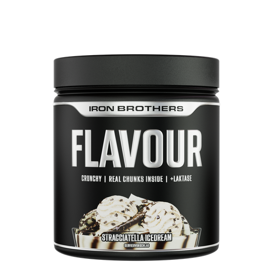Iron Brothers Crunchy Flavour Powder / Geschmackspulver mit Stücken, Stracciatella Icedream Geschmack 250g Dose, Stracciatella