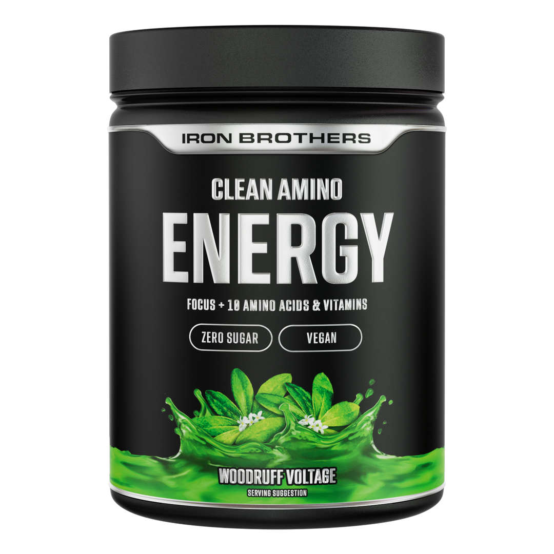 EAA Energy Amino von Iron Brothers - Clean Energy Amino Woodruff Voltage Geschmack 500g Dose, Waldmeister Geschmack