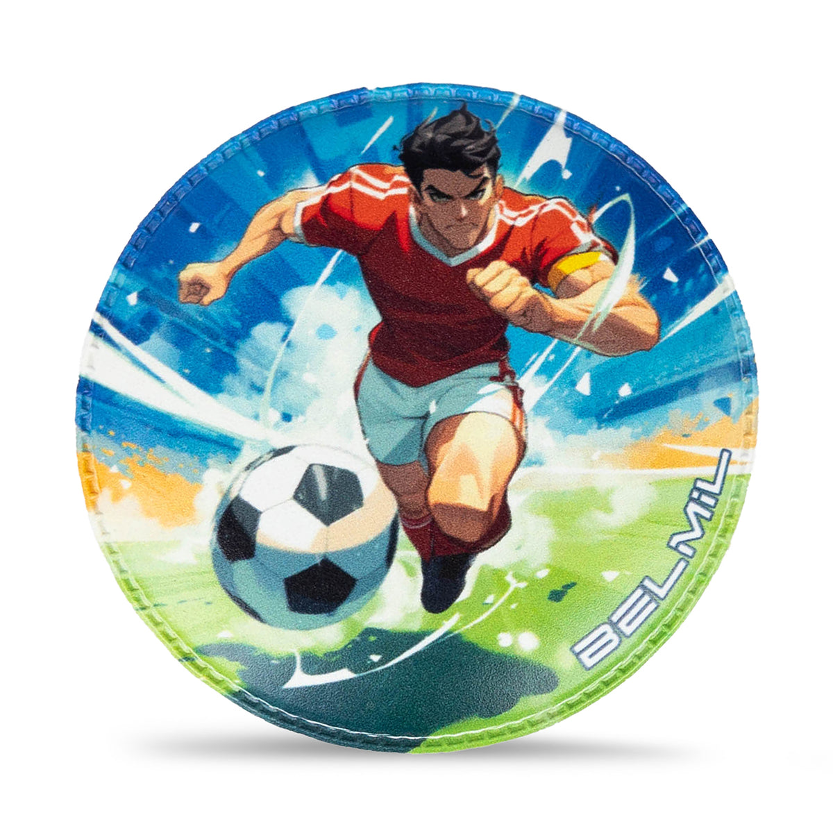 Belmil Patch Set – 3-Piece Velcro Patches 'I love Football' showcasing a vibrant black-and-white football design.