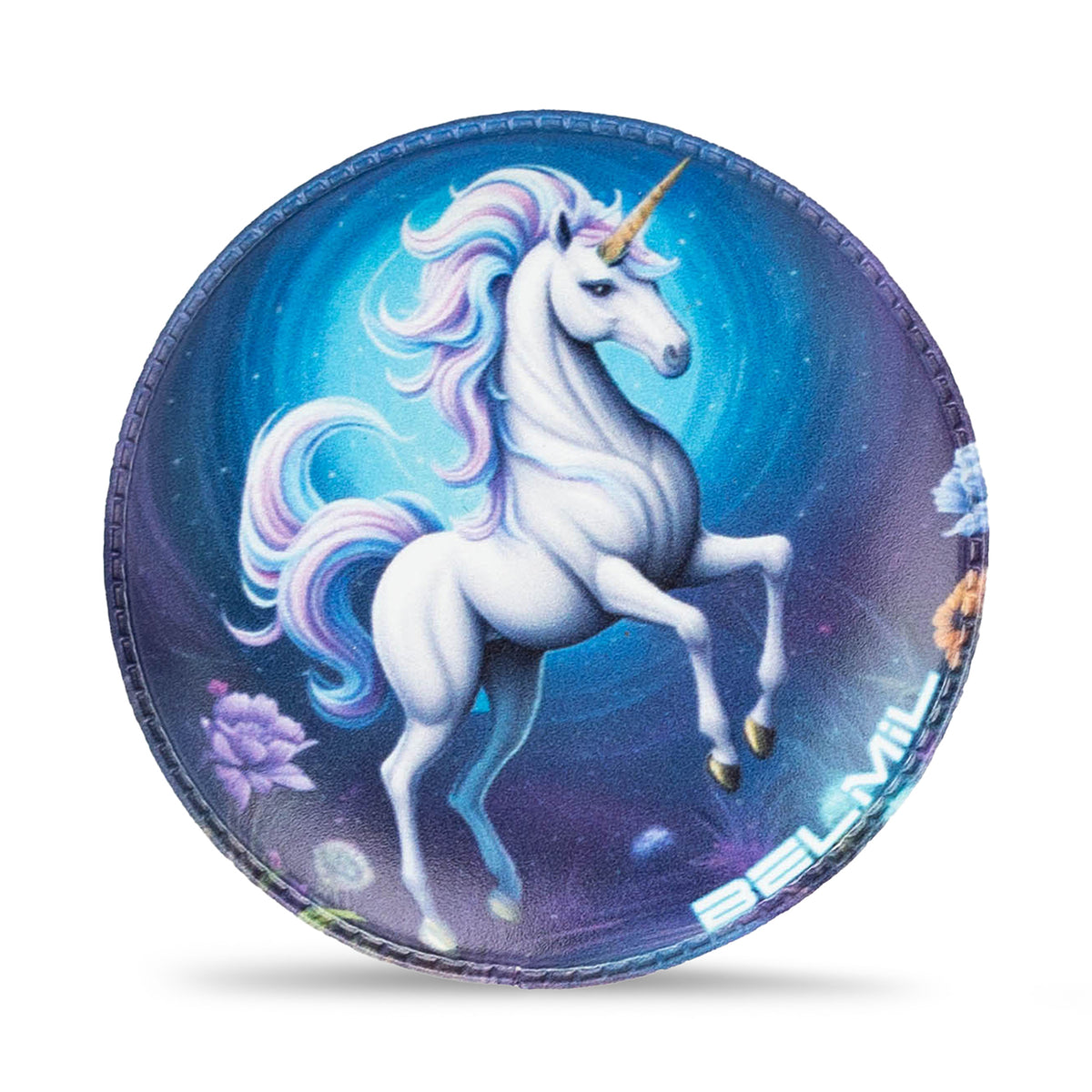 Charming design of Belmil Patch Set – 3-Piece Velcro Patches 'Purple Fairytale' showcasing a pastel butterfly patch.