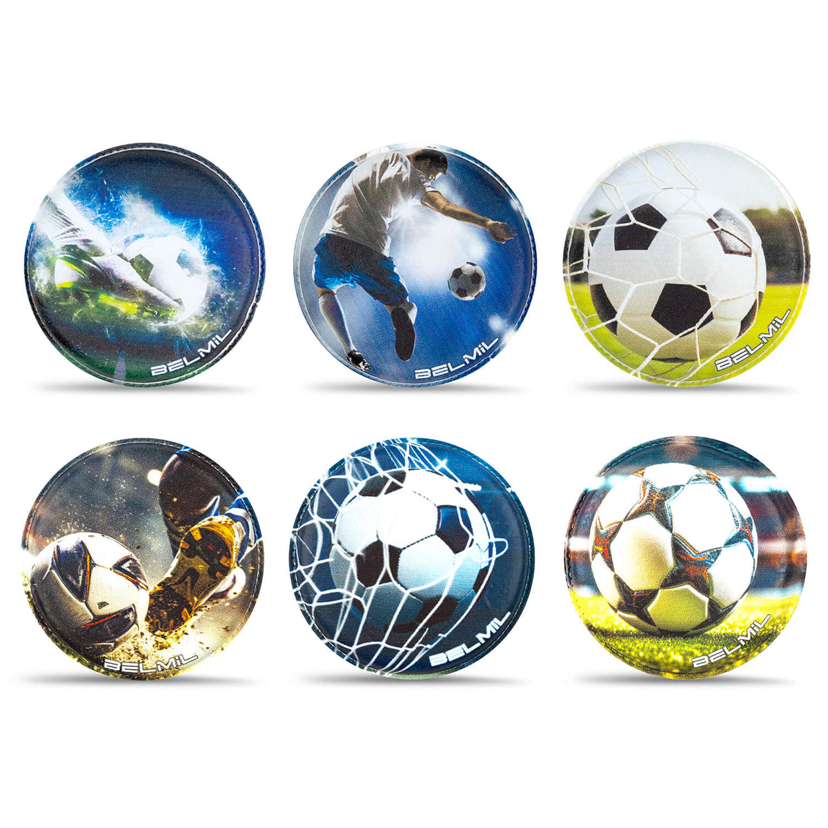 Belmil Patch Set – 6-Piece Velcro Patches "Soccer Stars"