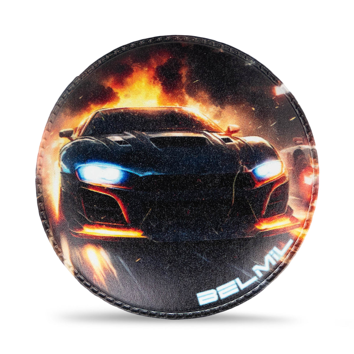 Belmil Patch Set – 3-Piece Velcro Patches "Speed Race" showcasing a sleek supercar design ideal for personalizing your favorite tote.