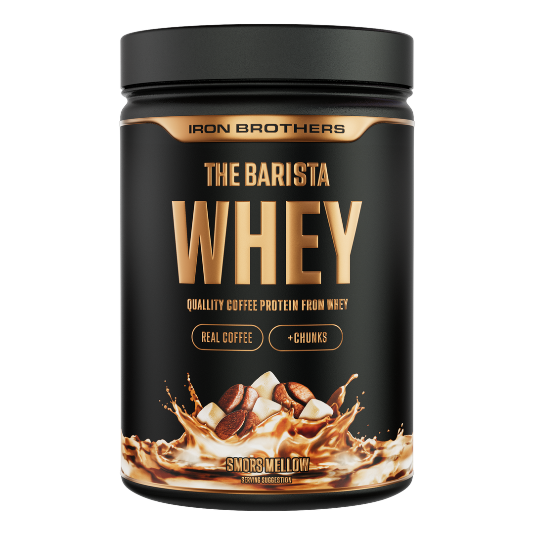Iron Brothers The Barista Whey - Protein Kaffee Smors Mellow Geschmack 908g Dose, Marshmallow Kaffee Protein