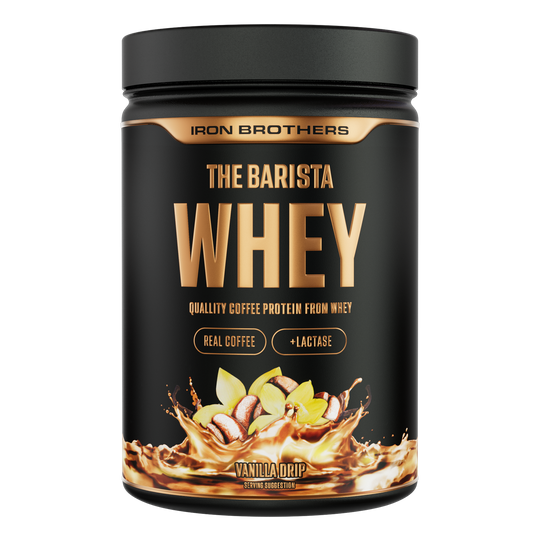 Iron Brothers The Barista Whey - Protein Kaffee Vanilla Drip Geschmack 908g Dose, Vanille Kaffee Protein