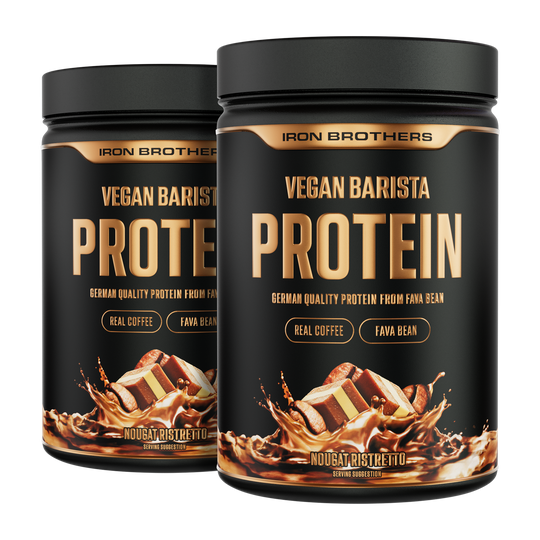 Vegan Barista Protein Doppelpack von Iron Brothers - Nougat Ristretto - Protein Kaffee
