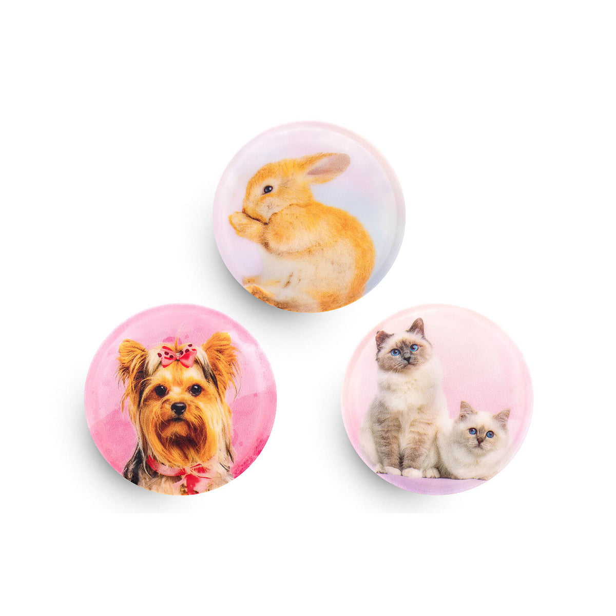 Belmil Patch Set – 3-Piece Velcro Patches 'Cute Animals' featuring a fluffy bunny design, perfect for personalizing bags.