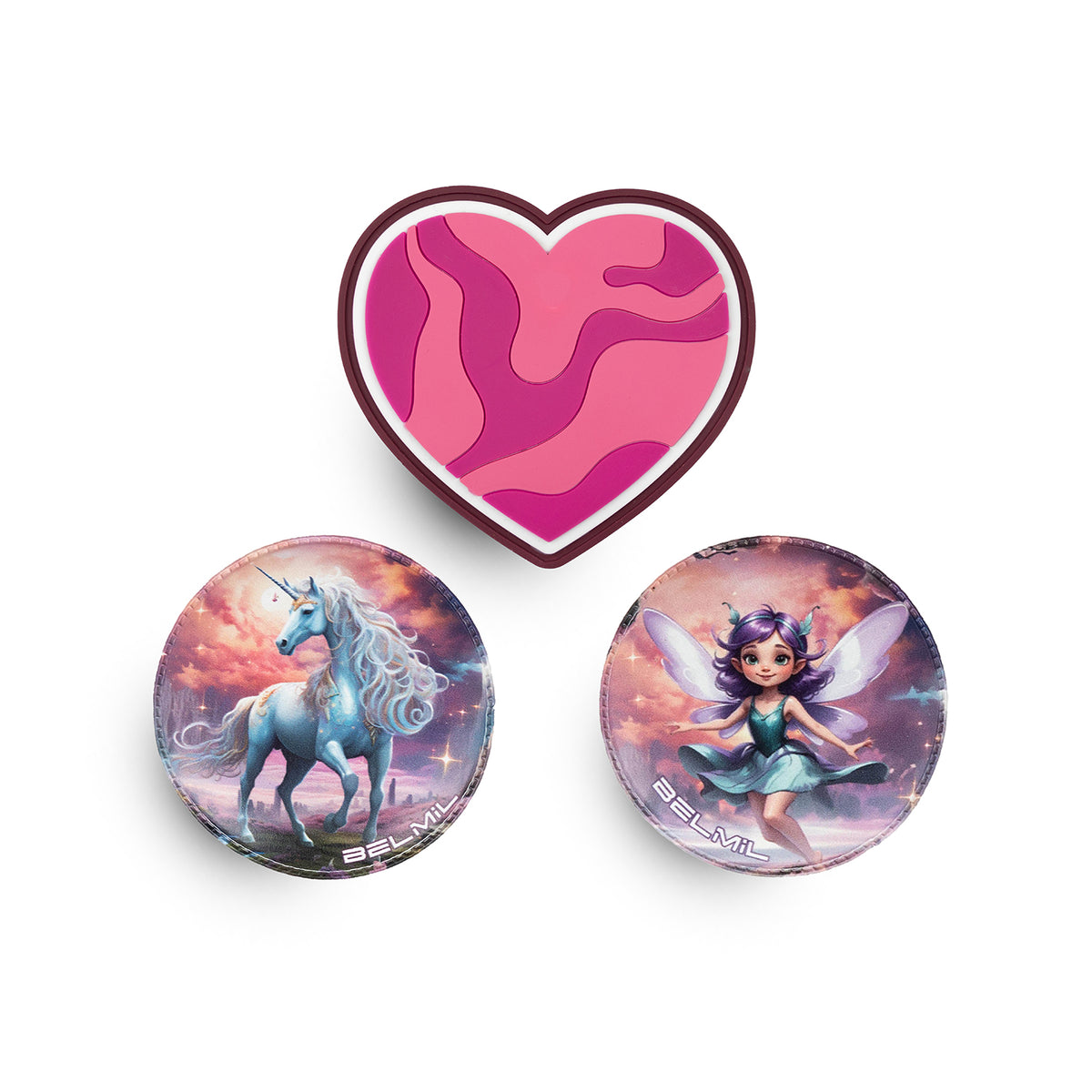Belmil Patch Set – 3-Piece Velcro Patches "Fairytale" featuring a magical unicorn design.