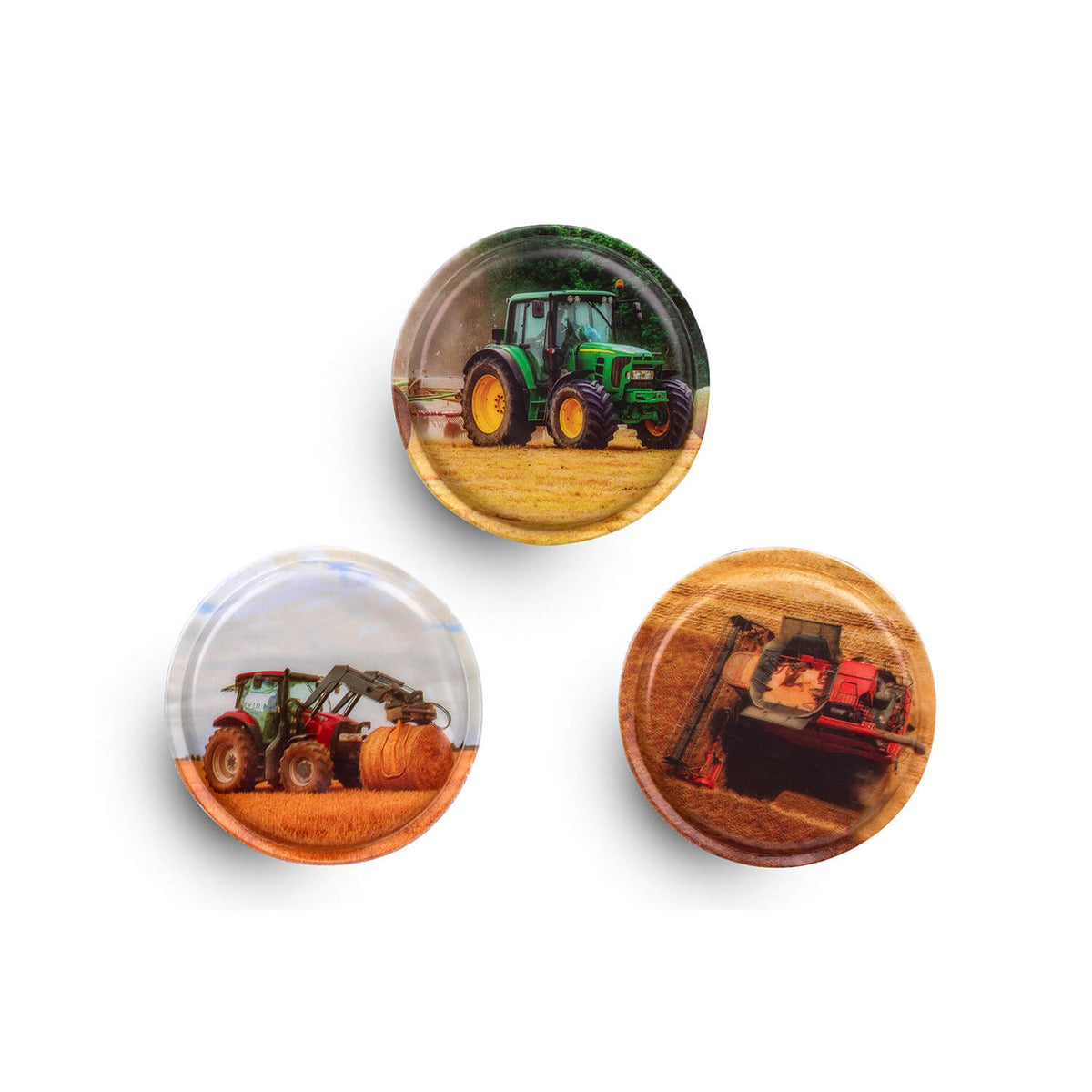 Belmil Patch Set – 3-Piece Velcro Patches 'Farm' with Unique Tractor Designs featuring a green tractor.