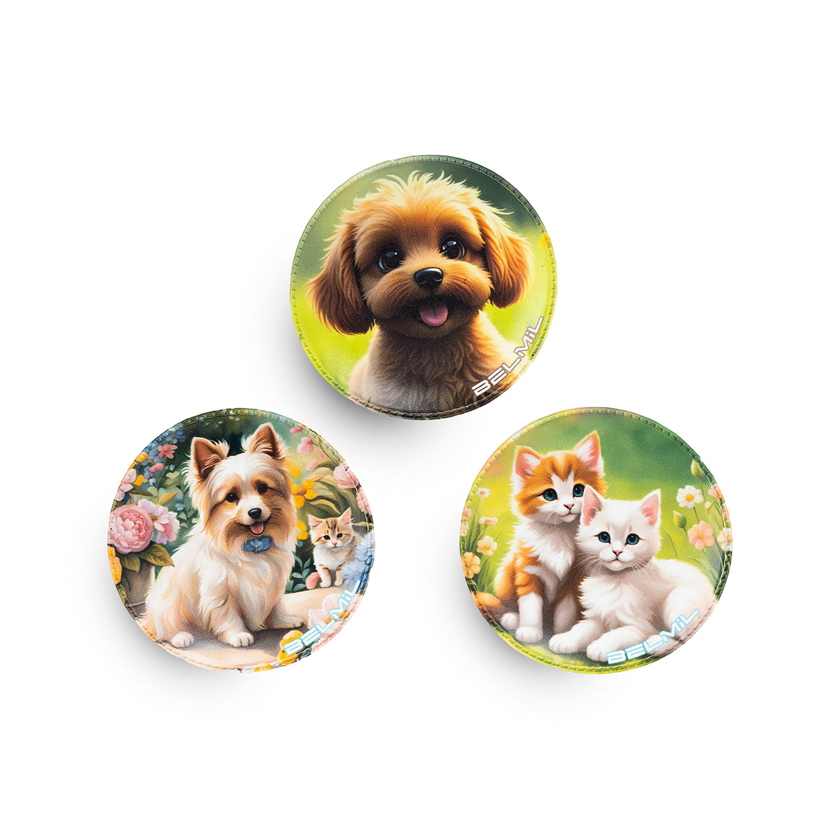 Belmil Patch Set – 3-Piece Velcro Patches 'My Pets' featuring a playful puppy design, perfect for personalizing your bags.