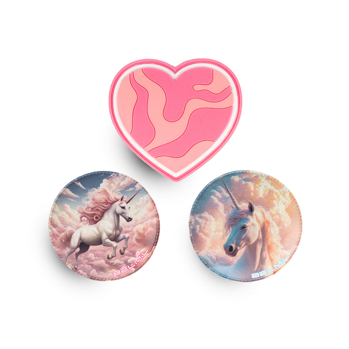 Belmil Patch Set – 3-Piece Velcro Patches 'Pegasus in My Dreams', featuring enchanting unicorn designs perfect for personalizing your bags.